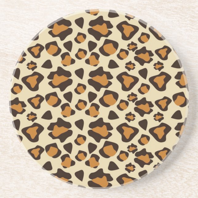 Cheetah skin pattern drink coaster (Front)