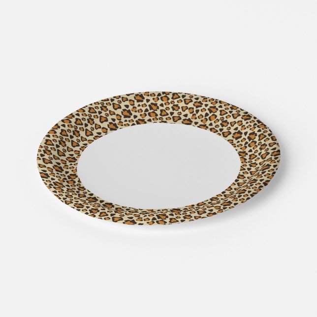 Cheetah skin pattern paper plates (Angled)