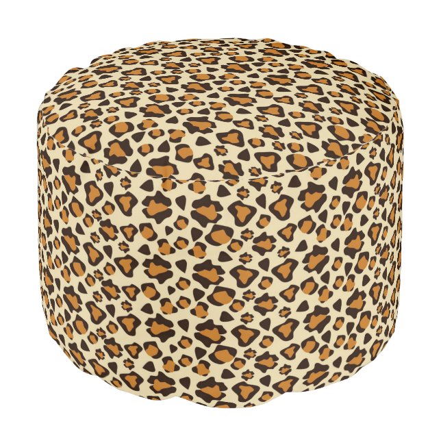 Cheetah skin pattern pouf (Angled Front)