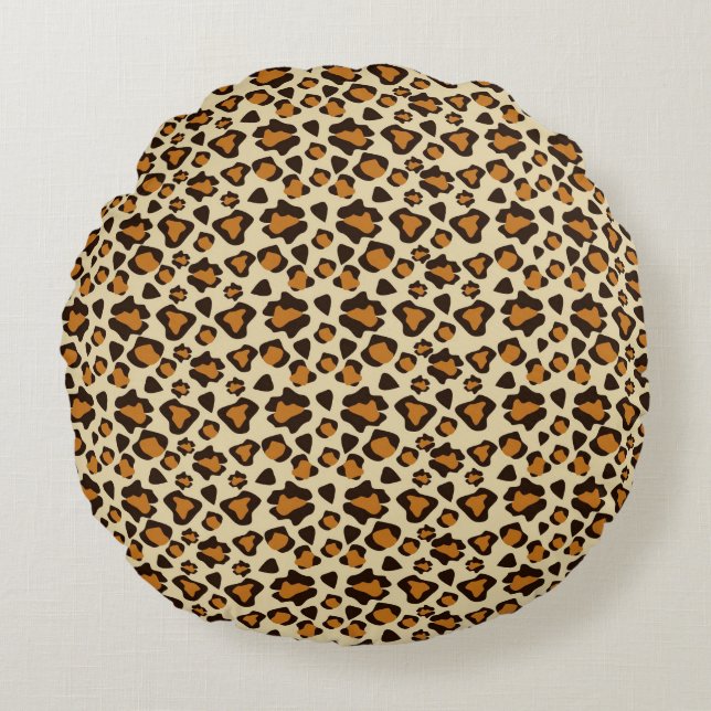 Cheetah skin pattern round pillow (Front)