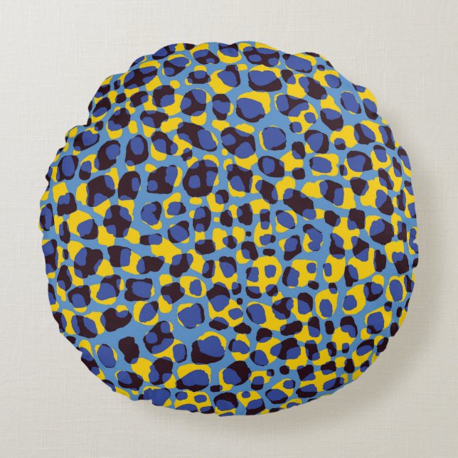 Cheetah skin texture, seamless animal print. round pillow (Front)