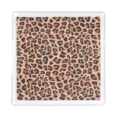 Cheetah skin vibrant seamless pattern acrylic tray