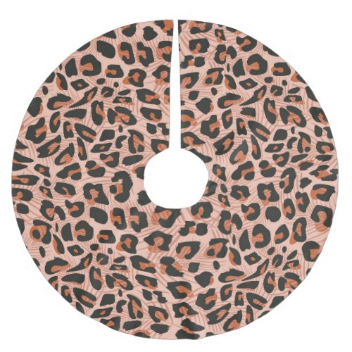 Cheetah skin vibrant seamless pattern brushed polyester tree skirt
