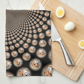 Cheetah Spin Spectacle – Feline Frenzy: Colorful Kitchen Towel