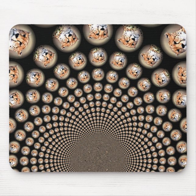 Cheetah Spin Spectacle – Feline Frenzy: Colorful  Mouse Pad (Front)