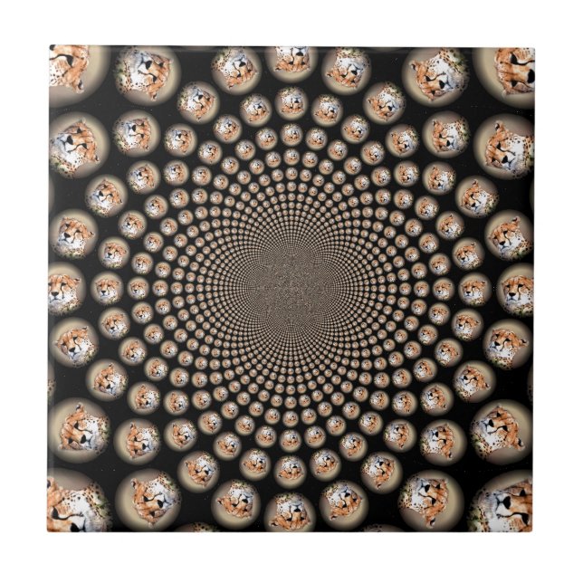 Cheetah Spin Spectacle – Feline Frenzy: Colorful  Tile (Front)