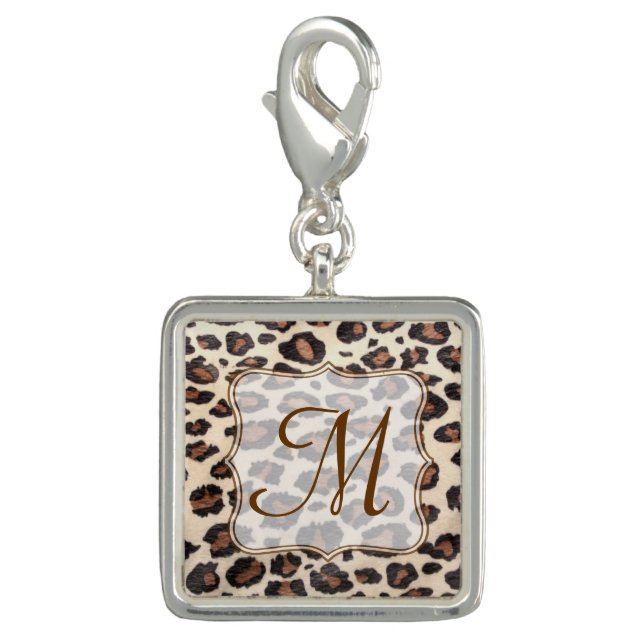 Cheetah Spot Animal Print Wild Cat Monogram Charm (Front)