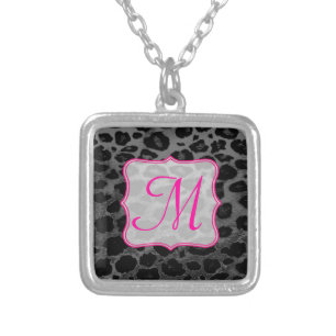 Cheetah Spot Animal Print Wild Monogram Necklace