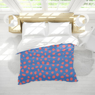 Cheetah spots Coral Blue  Duvet Cover