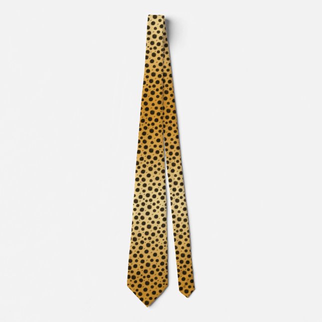 Cheetah Spots Exotic African Animal Print Neck Tie (Front)