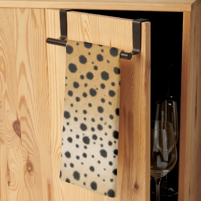 Cheetah Spots Exotic Animal Print Fur Texture Kitchen Towel (Thirds Fold)