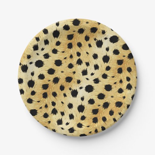 Cheetah Spots Fur Pattern Paper Plates