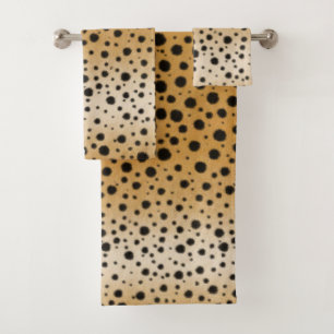 Cheetah Spots Fur Texture African Animal Print Bath Towel Set