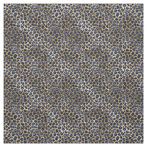 Cheetah Spots Navy and Gold Fabric