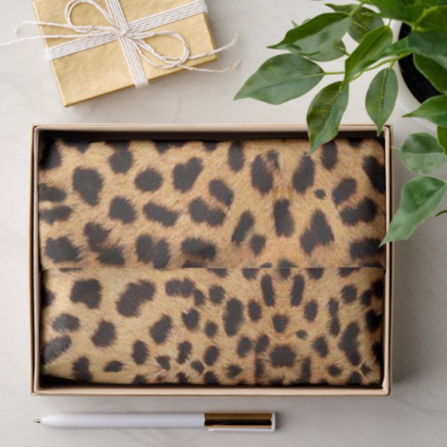 Cheetah Spots Pattern Gold Black ID1155 Tissue Paper (Gift)