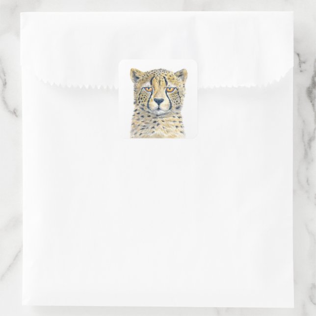 Cheetah Square Sticker (Bag)