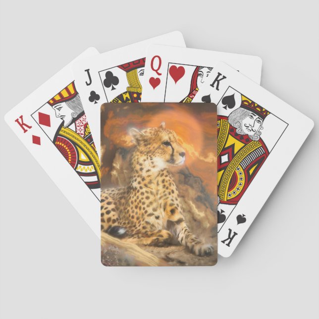 CHEETAH STANDING DOWN POKER CARDS (Back)