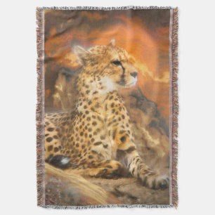 CHEETAH STANDING DOWN THROW BLANKET