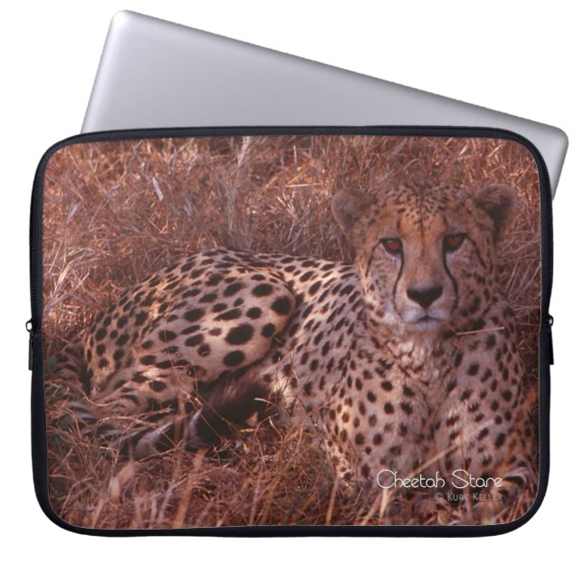 Cheetah Stare Laptop Sleeve (Front)