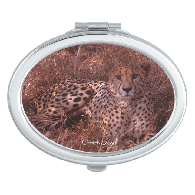 Cheetah Stare Makeup Mirror (Front)