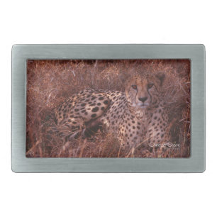 Cheetah Stare Rectangular Belt Buckle