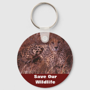 Cheetah Stare Save Our Wildlife Key Chain