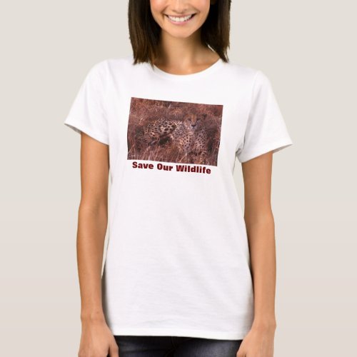 Cheetah Stare Save Our Wildlife T_Shirt