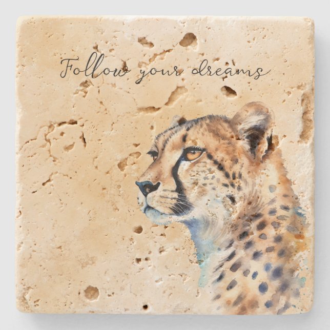 Cheetah Stone Coaster (Front)