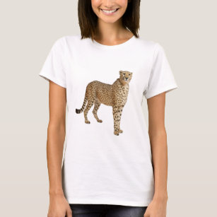 wudici Animal African Mammal Cheetah Printing Short-Sleeved T Shirts for Boys Girls Teen
