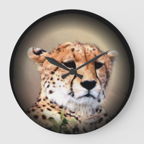 Cheetah Tear Marks Hakunamatata Large Clock