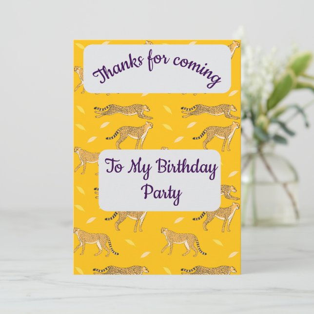 Cheetah Thank you Card (Standing Front)