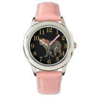 Cheetah time piece with gold numbers