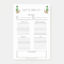 Cheetah & topiary 4 x 6 To Do notes