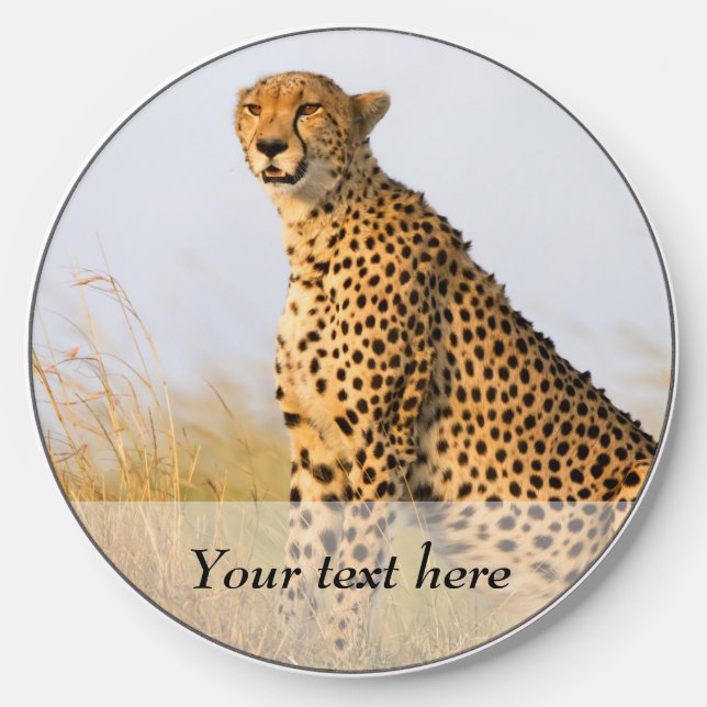 Cheetah wild animal Big Cat personalized Wireless Charger (Front)