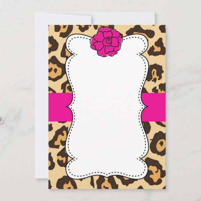 Cheetah Wild Cat Animal Print Pink Invitation (Front)