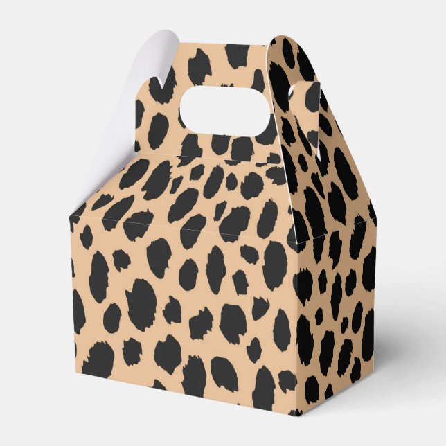 Cheetah Wild Cat Safari Pattern, Boys Girls & Kids Favor Boxes (Front Side)