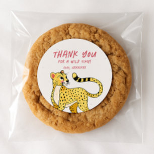 Cheetah Wild One Jungle Party Animals Safari Favor Classic Round Sticker