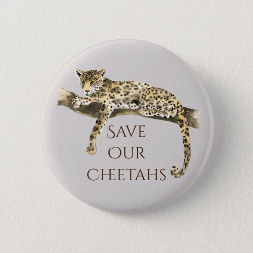 Cheetah Wildlife Preservation Button