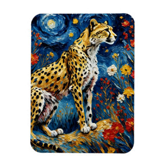 Cheetah with Flowers Magnet