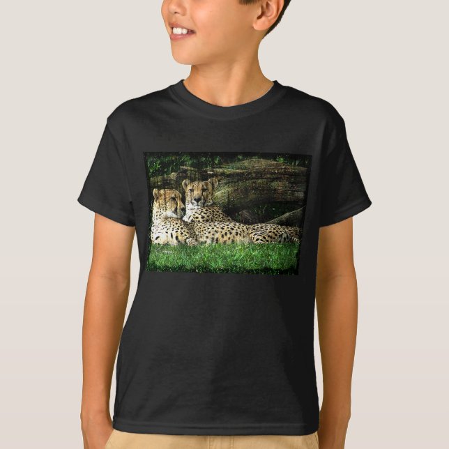 Cheetahs Lounging Grunge T-Shirt (Front)