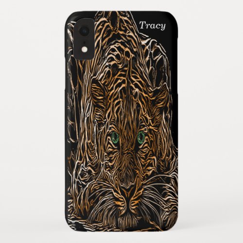 Cheetahs wild cat in the forest wood effect iPhone XR case