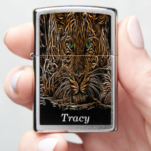 Cheetahs wild cat in the forest wood effect zippo lighter