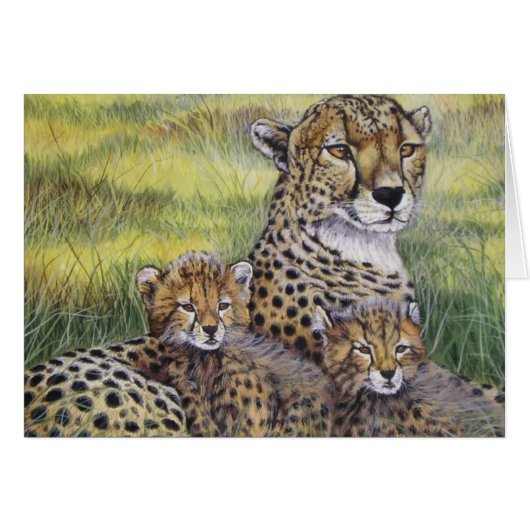 "Cheetha with Cubs" Cards (Front Horizontal)