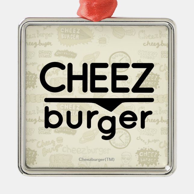 Cheezburger Logo (black) Metal Ornament (Front)