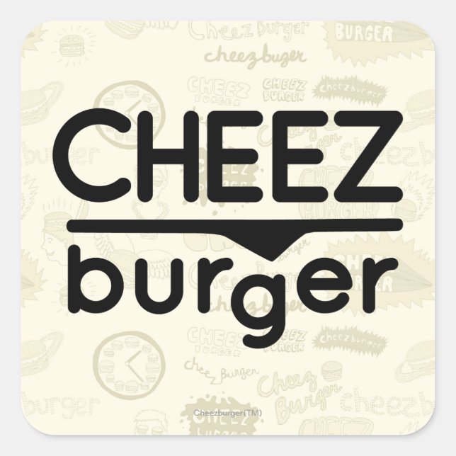 Cheezburger Logo (black) Square Sticker (Front)