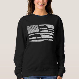 Chef American Flag Kitchen Knives Cooking Patrioti Sweatshirt