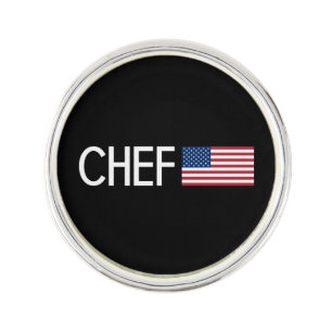 Chef & American Flag Lapel Pin