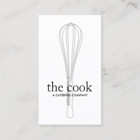 Chef And Baker Whisk Logo Catering Business Card
