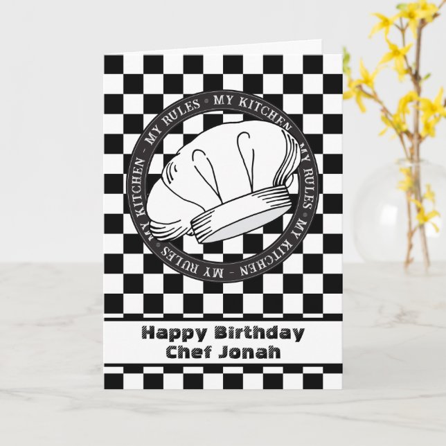 Chef and Cook Happy Birthday Culinary School Card (Yellow Flower)