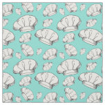 Chef and Cook Hats Pattern in Blue and White Fabric